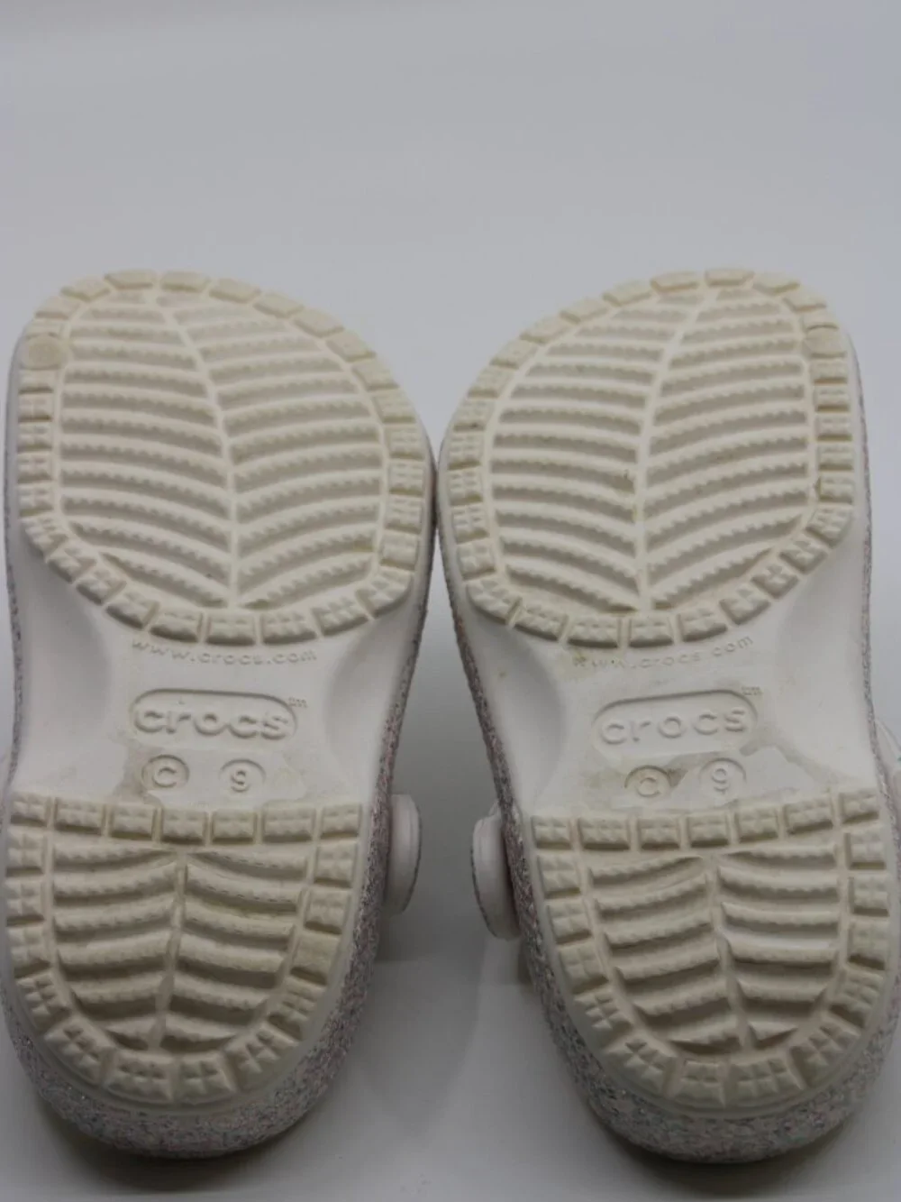 Crocs Girls Gray Glitter SZ C-9 Water Rubber Casual